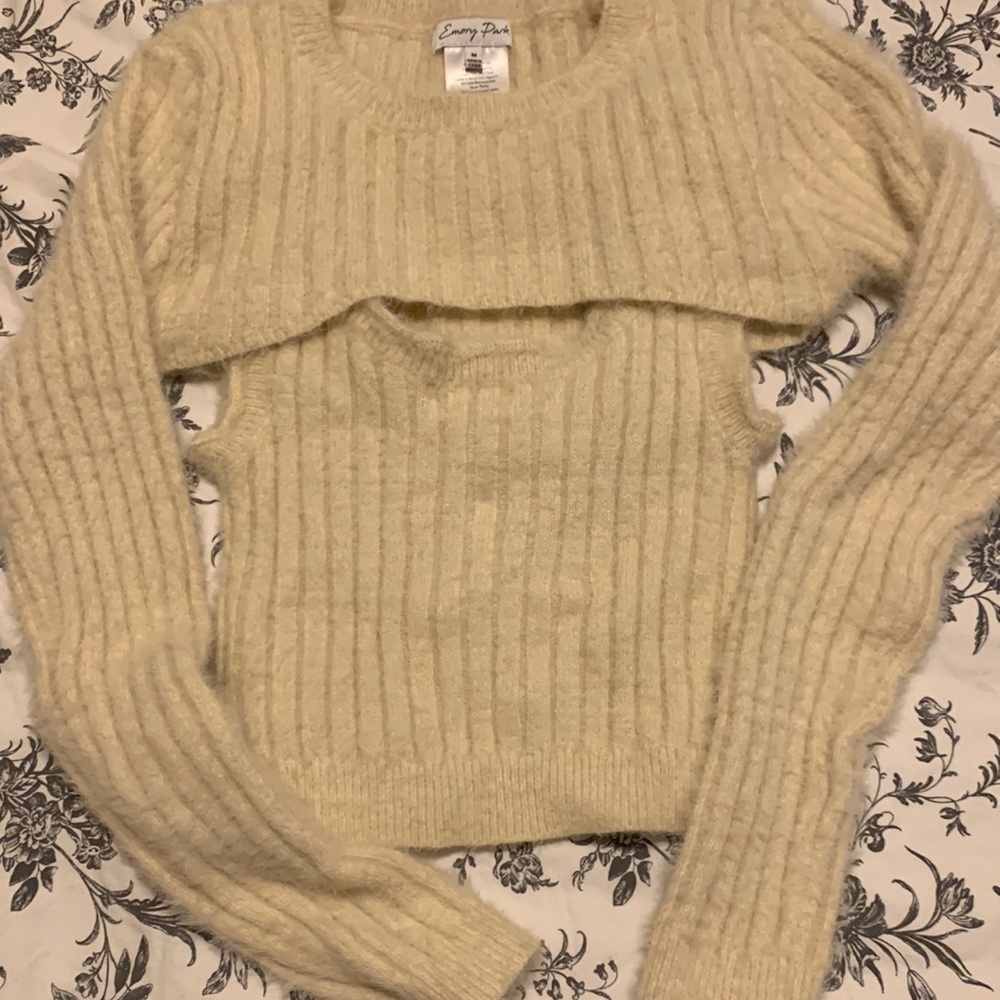 2 piece peekaboo sweater